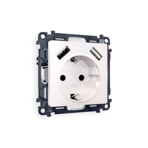 MA209010 Комплект механизма электрической розетки ALFA Жемчуг 2USB AA 18W быстрая зарядка сз QUANT AP2090, VM155 AMBRELLA VOLT