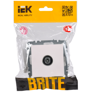 BRITE Розетка TV проходная РТВ10-0-БрЖ жемчуг IEK