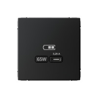 ARTGALLERY USB РОЗЕТКА тип-С 65Вт высокоскор.заряд. QC, PD, механизм, КАРБОН GAL001027