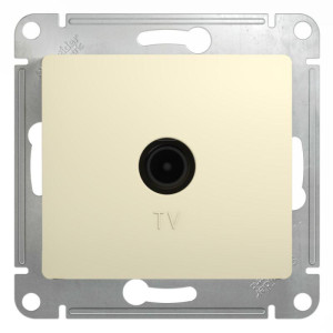 GLOSSA TV РОЗЕТКА проходная 4дБ, механизм, БЕЖЕВЫЙ GSL000292