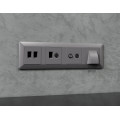 MA512510 Комплект механизма розетки компьютерной + TV оконечной RJ-45 с автоматической защитной шторкой ALFA Сталь матовый QUANT (AP5125, VM195) AMBRELLA VOLT