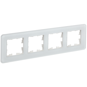 BRITE Рамка 4-местная РУ-4-2-Бр стекло белый RE IEK