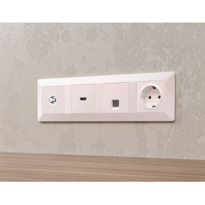 MA213050 Комплект механизма TV розетки SAT 5-2400MHz 3.5dB ALFA Жемчуг QUANT (AP2130, VM215) AMBRELLA VOLT