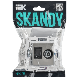 SKANDY Розетка двойная TV+RJ45 кат.6 SK-A15N металл никель IEK