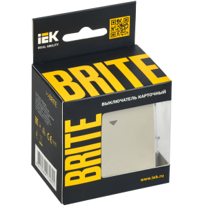 BRITE Выключатель карточный 30А ВС10-1-8-БрКр бежевый IEK