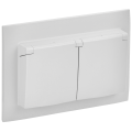 SKANDY Розетка 2-местная и крышкой 16А в сборе IP44 SK-R12W арктический белый IEK