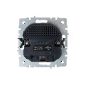 BRITE Розетка 1-местная с заземлением с защитными шторками 16А с USB AC 18Вт РЮш11-1-БрС сталь IEK
