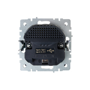 BRITE Розетка 1-местная с заземлением с защитными шторками 16А с USB AC 18Вт РЮш11-1-БрС сталь IEK