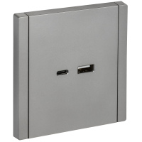 FORTE&PIANO Розетка USB A+C 18Вт FP551 сталь IEK