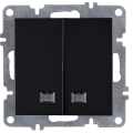 Arvia Electric, L/K Механизм, Выключатель двухклавишный с подсветкой, (черный)