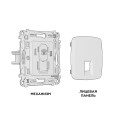 MO812030 Комплект механизма телефонной розетки OMEGA Черный матовый RJ-114P4C с шторкой QUANT OP8120, VM190 AMBRELLA VOLT