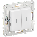 SKANDY Выключатель 2-клавишный проходной с индикацией 10А SK-V10W арктический белый IEK
