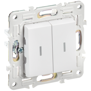 SKANDY Выключатель 2-клавишный проходной с индикацией 10А SK-V10W арктический белый IEK