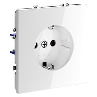 Розетка встраиваемая VOLTUM S70 с заземлением 16А, (белый глянцевый)
