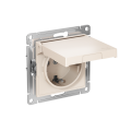 ATLASDESIGN РОЗЕТКА с заземлением со шторками с крышкой,16А,IP20, мех.,быстрозажим. клем., БЕЖЕВЫЙ ATN000246S