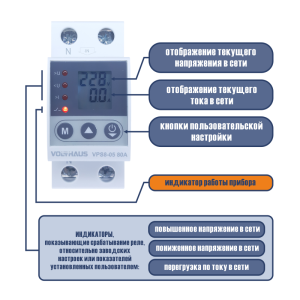 Реле контроля напряжения VOLTHAUS VPS8 05 U 80A