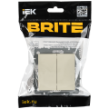 BRITE Выключатель 2-клавишный перекрестный 10А ВС10-2-3-БрКр бежевый IEK