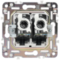 SKANDY Розетка компьютерная двойная RJ45 кат.5E SK-K03N металл никель IEK