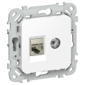 FLITE Розетка 2-местная RJ45/TV категория 5Е STP РКТВ5е-2-1-ФлБ белый IEK