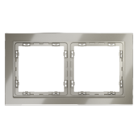 Рамка стеклянная VOLTUM S70 на 2 поста, (шелк, стекло)