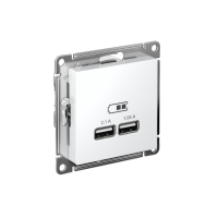 ATLASDESIGN USB РОЗЕТКА A+A, 5В/2,1А, 2х5В/1,05А, механизм, ЛОТОС ATN001333