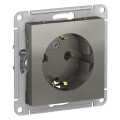 ATLASDESIGN РОЗЕТКА с заземлением без шторок, 16А, механизм, СТАЛЬ ATN000943