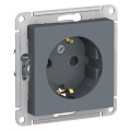 ATLASDESIGN РОЗЕТКА с заземлением со шторками, 16А, механизм, ГРИФЕЛЬ ATN000745