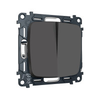MO903030 Комплект механизм 2-клавишного перекрестного выключателя 10A-250V OMEGA Графит Мягкое касание QUANT OP9030, VM125 AMBRELLA VOLT