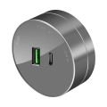 MULTITRACK Розетка 2хUSB тип АС 18 Вт, 5 В3 А ГРАФИТ MTK13003G
