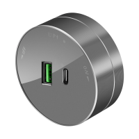 MULTITRACK Розетка 2хUSB тип АС 18 Вт, 5 В3 А ГРАФИТ MTK13003G