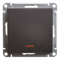 Выключатель одноклавишный Schneider Electric W59 с подсветкой, черный бархат, VS610-157-6-86