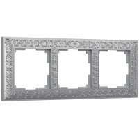 WL07-Frame-03 Рамка на 3 поста (матовый хром) Werkel