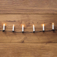 Гирлянда светодиодная Свечи 6м 30LED тепл. бел. 1.5Вт 220-240В IP20 провод ПВХ темн. зел. Neon-Night 303-084
