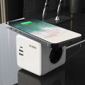 W6513501/ Розеточный блок 3-местный + 3 USB + беспроводная зарядка