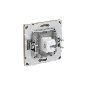 Компьютерная розетка RJ-45 без шторки, кат.5е одинарная, KANT, ванильный марципан