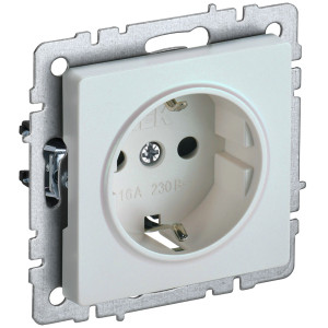 IEK BRITE BASE Жемчуг Розетка 1-м с/з с защ шторк 16А РС14-1-0-БрЖ