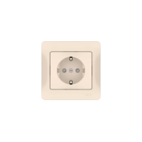 GLOSSA РОЗЕТКА с заземлением со шторками, 16А, в сборе, быстрозажим. клем., БЕЖЕВЫЙ GSL000244S