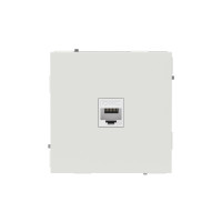 Компьютерная розетка RJ-45 без шторки, кат.6А одинарная,KANT, белый песок