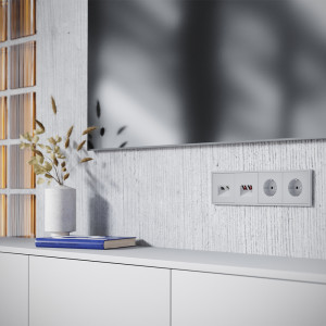 Накладка для розетки TVRJ45 кат. 6, S70 серый