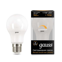 Лампа светодиодная Black A60-dim E27 11Вт 3000К диммир. Gauss 102502111-D