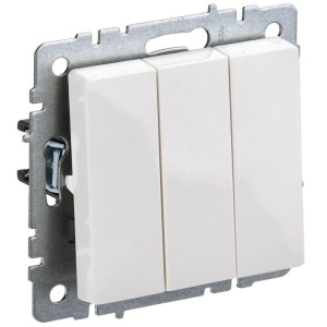 Выключатель 3-кл. СП BRITE ВС10-3-0-БрБ 10А механизм бел. IEK BR-V30-0-10-K01