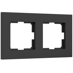 W0022908/ Рамка на 2 поста Slab (черный софт)