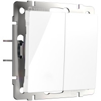 W1122401/ Выключатель двухклавишный с самовозвратом (белый)