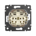 Механизм розетки 1-м СП Valena 16А IP21 2PE с заземл. защ. шторки с крышкой на винтах сл. кость Leg 774322