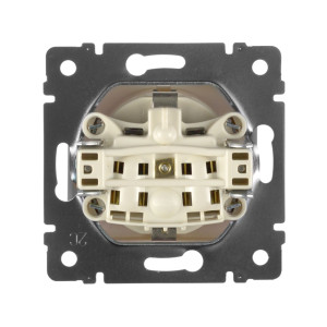 Механизм розетки 1-м СП Valena 16А IP21 2PE с заземл. защ. шторки с крышкой на винтах сл. кость Leg 774322