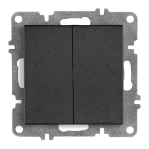 Arvia Electric, L/K Механизм, Выключатель двухклавишный, (графит)