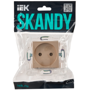 SKANDY Розетка без заземления без защитных шторок 10А SK-R02Sa песочный IEK
