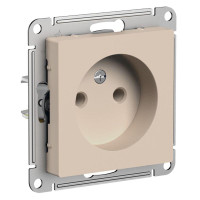 ATLASDESIGN РОЗЕТКА без заземления без шторок, 16А, механизм, ПЕСОЧНЫЙ ATN001241