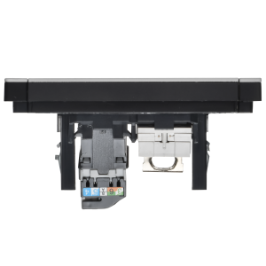 FORTE&PIANO Розетка двойная RJ11+RJ45 кат.5E FP735M металл никель IEK