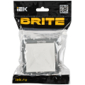 BRITE Выключатель 1-клавишный проходной 10А безвинтовое крепление ВС11-1-6-БрБ белый IEK